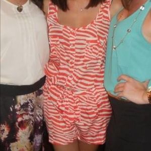 Orange and white romper